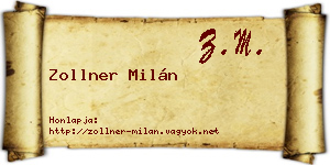 Zollner Milán névjegykártya